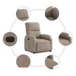 vidaXL Fauteuil inclinable électrique taupe tissu microfibre