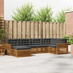 vidaXL Ensemble de canapés d'extérieur 6 pc Naturel et Anthracite