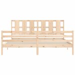 vidaXL Cadre de lit avec tête de lit 200x200 cm bois massif