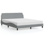 vidaXL Cadre de lit Dover gris clair 160x200 cm tissu