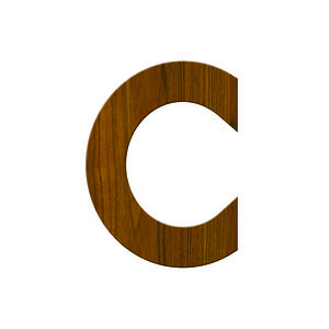 Numéro C- Numéro adhésif pour boîtes aux lettres. Vinyle épais texturé hauteur 38 mm- Bois Miel