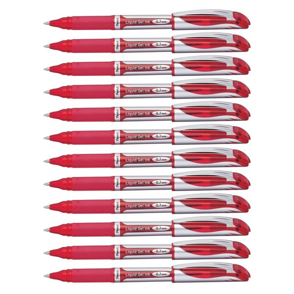 Stylo Roller Encre Gel Liquid EnerGel BL57 Pointe 0 7mm Rouge x 12 PENTEL