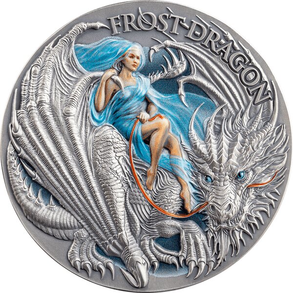 FROST DRAGON Dragonology 2 Once Argent Monnaie 2000 Francs Cameroon 2024