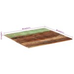 vidaXL Dessus de table carré 80x80 cm 15-16 mm Bois de récupération