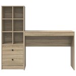 vidaXL Bureau avec rangement chêne Sonoma bois d'ingénierie