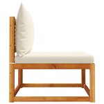 vidaXL Canapé de jardin sans accoudoirs avec coussins en bois d'acacia et rotin