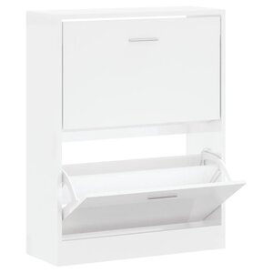 vidaXL Armoire à chaussure Blanc brillant 63x24x81 cm Bois ingénierie