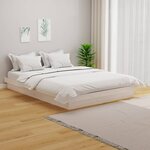 vidaXL Cadre de lit blanc bois massif 140x190 cm