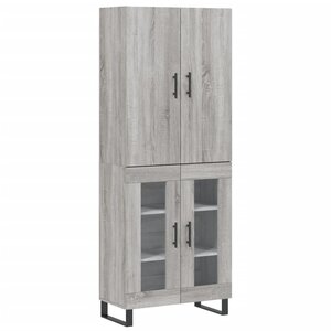 vidaXL Buffet haut Sonoma gris 69 5x34x180 cm Bois d'ingénierie