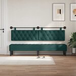vidaXL Tête de lit suspendue Vert foncé Tissu