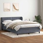 vidaXL Sommier à lattes de lit et matelas gris foncé 140x220cm velours