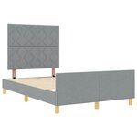 Cadre de lit en tissu gris clair vidaXL 120x190 cm