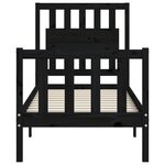 vidaXL Cadre de lit sans matelas noir bois de pin massif