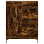 vidaXL Buffet haut Chêne fumé 69 5x34x180 cm Bois d'ingénierie