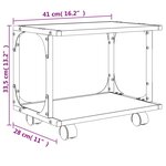 vidaXL Support d'imprimante à 2 niveaux chêne fumé 41x28x33 5 cm