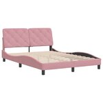 vidaXL Cadre de lit sans matelas rose 140x200 cm velours