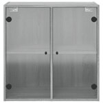 vidaXL Armoire murale avec portes en verre sonoma gris 68x37x68 5 cm