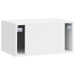 vidaXL Meuble TV mural Montage mural Blanc brillant 59 5 x 41 x 30 cm