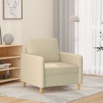 vidaXL Fauteuil Crème 60 cm Tissu