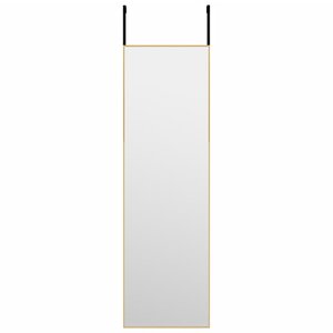 vidaXL Miroir de porte Doré 30x100 cm Verre et aluminium