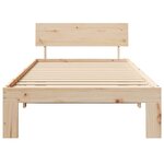 vidaXL Cadre de lit avec tête de lit Naturel 100 x 200 cm Pin massif