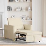 vidaXL Canapé-lit escamotable simple Crème 90 x 165 x 87 cm tissu