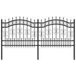 vidaXL Clôture de jardin avec sommet de lance Noir 140 cm