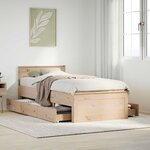 vidaXL Cadre de lit sans matelas avec tête de lit 90x190 cm pin massif
