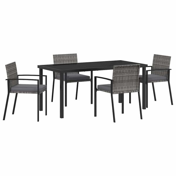 vidaXL Ensemble de salle à manger pour jardin 5 Pièces Gris