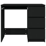 Bureau table poste de travail meuble d'ordinateur informatique étude 90 x 45 x 76 cm bois d’ingénierie noir 02_0023925