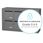 Bloc collectif Leabox  3x2  grade 3  simple face  intérieur  fixation murale  gris poussière ral 7037 finition brillante