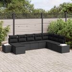 vidaXL Ensemble de canapé de jardin 8 Pièces 319 x 209 x 85 cm Poly rotin
