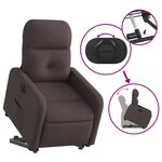 vidaXL Fauteuil inclinable électrique marron foncé tissu