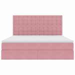 vidaXL Lit de rangement LED avec matelas Rose 180 x 200 cm Velours