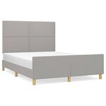 vidaXL Cadre de lit avec tête de lit Gris clair 140x190 cm Tissu