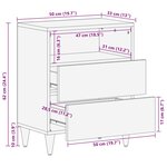 vidaXL Cabinet de chevet avec tiroir Marron miel 50 x 33 x 62 cm