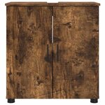 vidaXL Cabinet de salle de bain avec porte Chêne fumé 61 x 35 x 64 cm