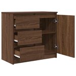 vidaXL Buffet avec tiroir chêne brun 71x35x65 cm bois d'ingénierie