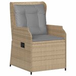 vidaXL Banc de jardin avec coussin 2 Pièces Beige Poly rotin