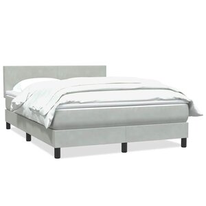 vidaXL Sommier à lattes de lit et matelas gris clair 160x210cm velours