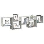 vidaXL Étagère cube murale 5 compartiments gris béton bois ingénierie