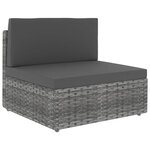 vidaXL Salon de jardin 11 Pièces avec coussins Gris Résine tressée