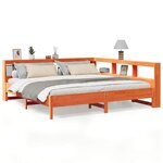 vidaXL Lit bibliothèque sans matelas cire marron 180x200 cm pin massif
