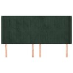 vidaXL Tête de lit avec oreilles Vert foncé 203x16x118/128 cm Velours