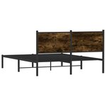 vidaXL Cadre de lit en métal sans matelas chêne fumé 140x200 cm