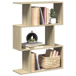 vidaXL Étagère séparatrice de pièce 3 niveaux chêne sonoma 70x24x97 cm