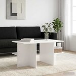 vidaXL Table basse Blanc 87 x 50 x 45 cm Bois d’ingénierie