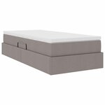 vidaXL Lit avec rangement et matelas Taupe 90 x 200 cm Polyester