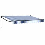 vidaXL Auvent rétractable électrique Bleu et Blanc 3 5 x 2 m