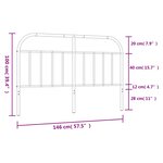 vidaXL Tête de lit métal noir 140 cm